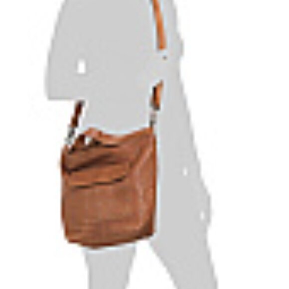 NEW Latico Leather Cognac Jagger Studded Crossbody Tote - Picture 3 of 10